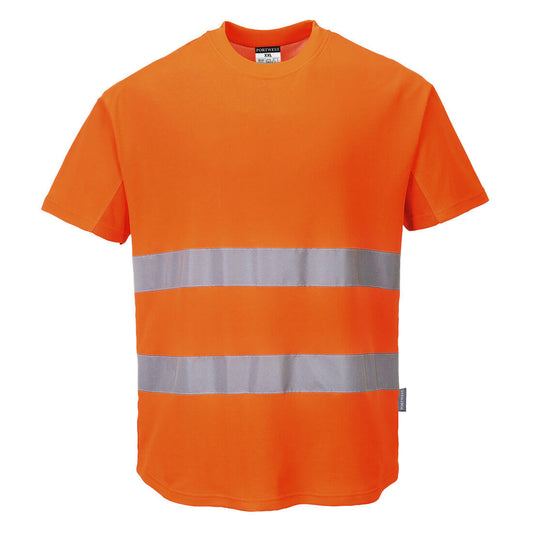 Hi-Vis Cotton Comfort Mesh Insert T-Shirt S S 
