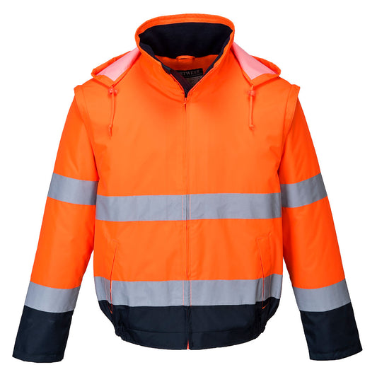 Hi-Vis 2-in-1 Contrast Essential Lite Bomber Jacket 