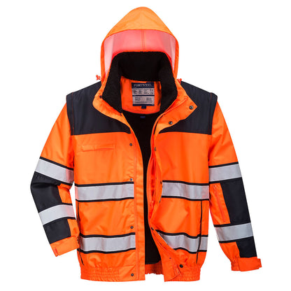 Hi-Vis 3-in-1 Contrast Winter Bomber Jacket 
