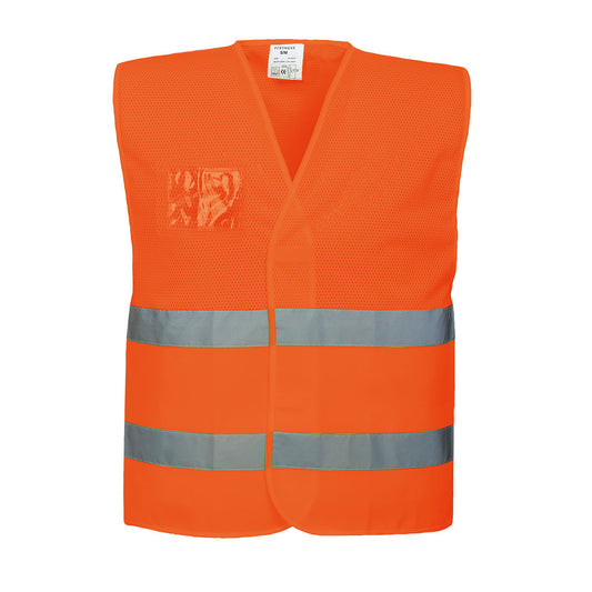 Hi-Vis Half Mesh Two Band Vest 