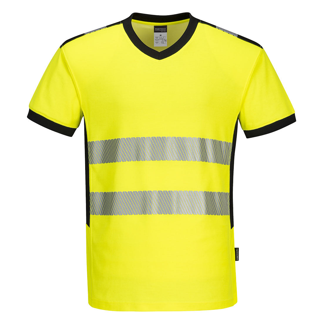 PW3 Hi-Vis V-Neck Mesh Insert T-Shirt S S 