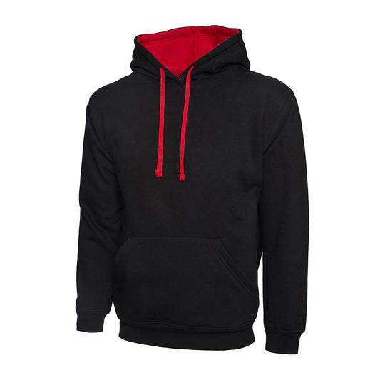 Uneek Contrast Hooded Sweatshirt