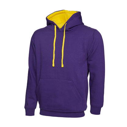 Uneek Contrast Hooded Sweatshirt